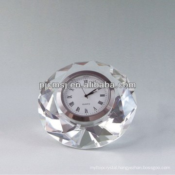 2015 office stationery crystal desk clock Top Selling the Diamond shape crystal clock